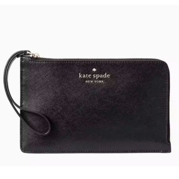 Kate Spade Purse + Wristlet Set Black Sadie North South Crossbody + Staci L Zip - Picture 12 of 16